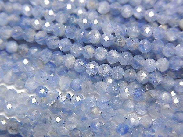 [Video]High Quality! Kyanite AAA- Faceted Round 2mm 1strand beads (aprx.15inch/38cm)