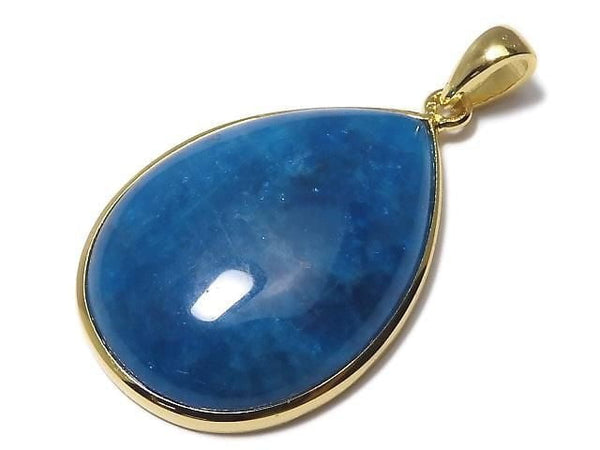 [Video][One of a kind] Blue Apatite AAA- Pendant 18KGP NO.55