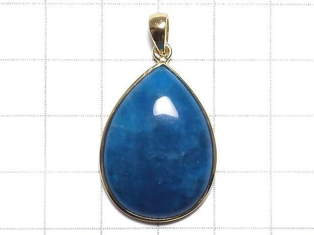 [Video][One of a kind] Blue Apatite AAA- Pendant 18KGP NO.55