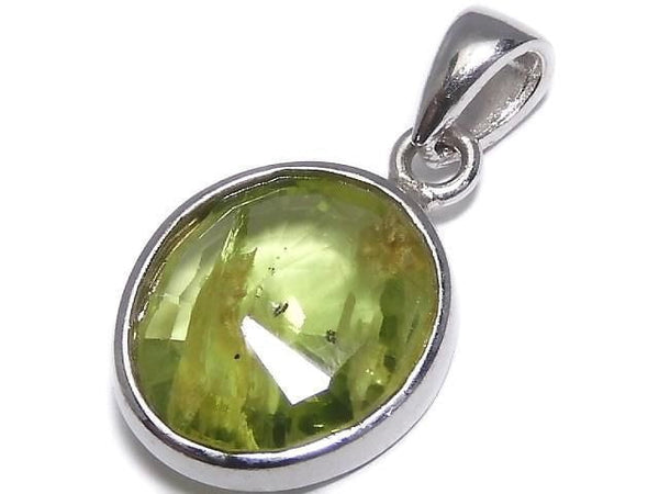 [Video][One of a kind] High Quality Peridot AAA- Faceted Pendant Silver925 NO.51