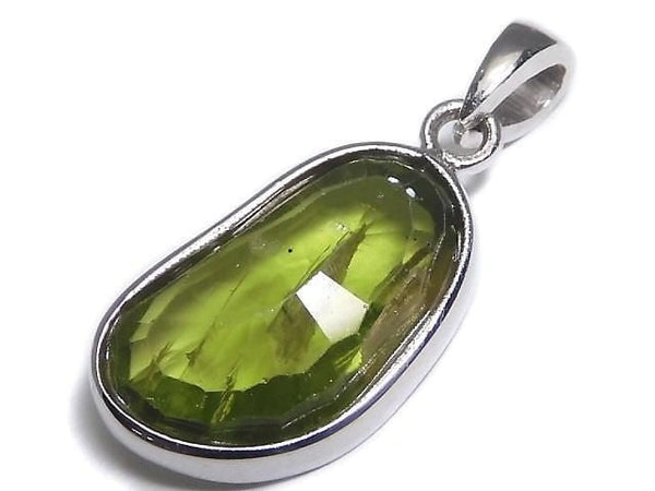 [Video][One of a kind] High Quality Peridot AAA- Faceted Pendant Silver925 NO.52