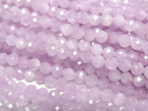 [Video]High Quality! Kunzite AAA- Faceted Round 3.5mm 1strand beads (aprx.15inch/37cm)