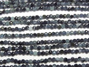 [Video]High Quality! Indigolite Tourmaline AA++ Faceted Round 2mm 1strand beads (aprx.15inch/38cm)