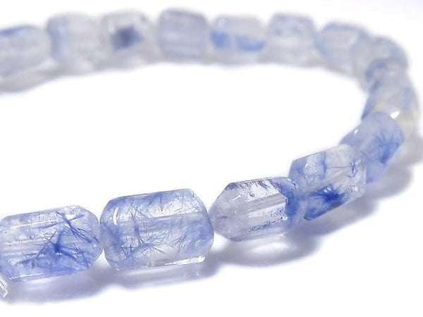 [Video][One of a kind] Dumortierite in Quartz Faceted Nugget Bracelet NO.1