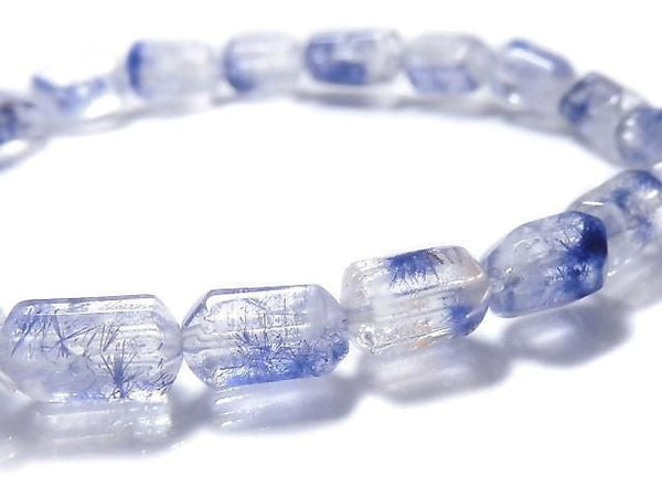 [Video][One of a kind] Dumortierite in Quartz Faceted Nugget Bracelet NO.3