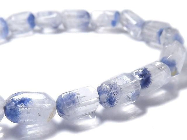 [Video][One of a kind] Dumortierite in Quartz Faceted Nugget Bracelet NO.5