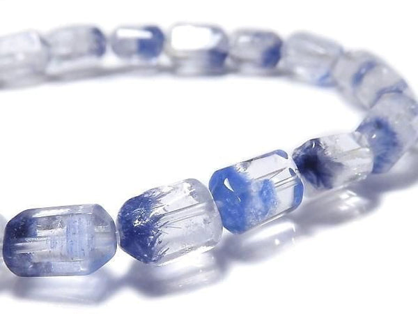 [Video][One of a kind] Dumortierite in Quartz Faceted Nugget Bracelet NO.8