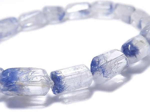 [Video][One of a kind] Dumortierite in Quartz Faceted Nugget Bracelet NO.12