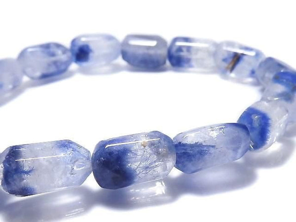 [Video][One of a kind] Dumortierite in Quartz Faceted Nugget Bracelet NO.19