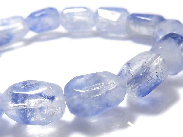 [Video][One of a kind] Dumortierite in Quartz Faceted Nugget Bracelet NO.20