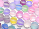 [Video] Frost multi-color Luna Flash Round 8mm 1strand beads (aprx.14inch/35cm)