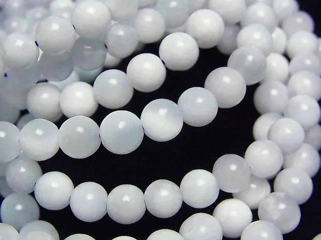 [Video] Ice Larimar Pectolite AA Round 6mm Bracelet