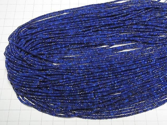 [Video] High Quality! Lapislazuli AAA- Faceted Button Rondelle 2x2x1mm 1strand beads (aprx.15inch/38cm)