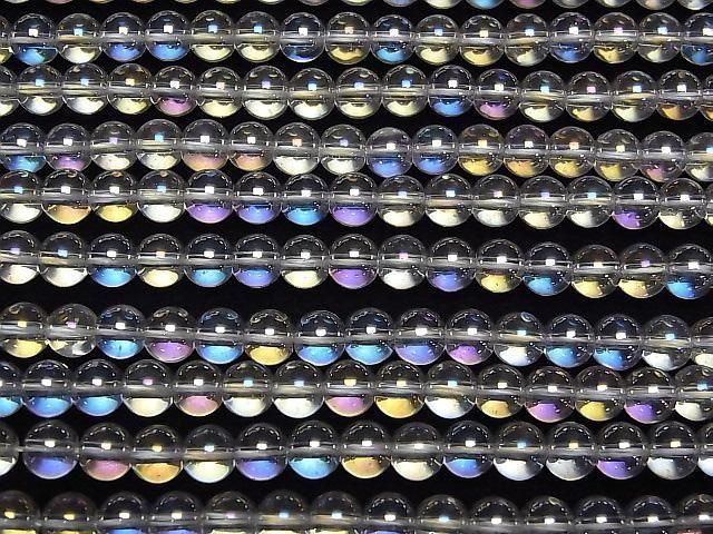 [Video]Aqua Crystal (Smelted Quartz) Round 6mm 1strand beads (aprx.15inch/36cm)