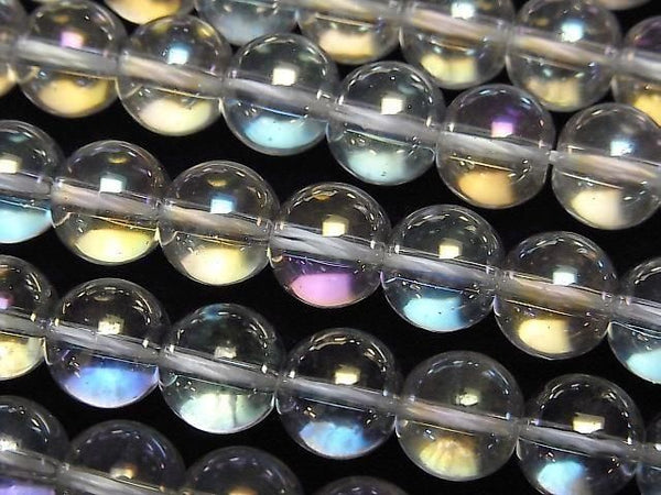 [Video]Aqua Crystal (Smelted Quartz) Round 8mm 1strand beads (aprx.15inch/36cm)