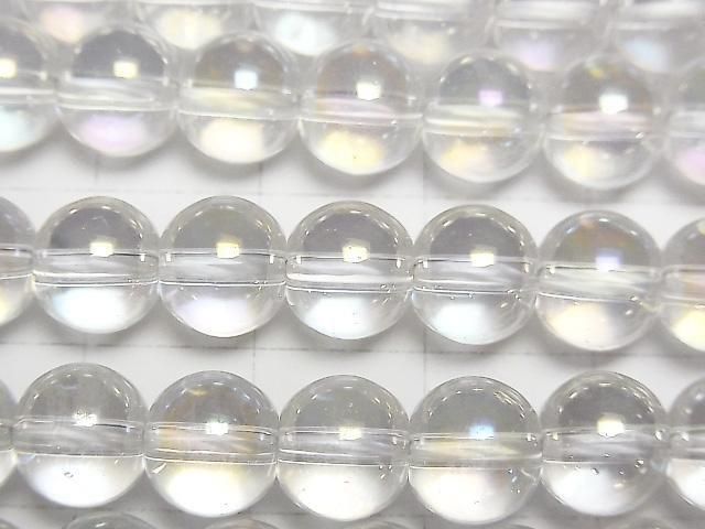[Video]Aqua Crystal (Smelted Quartz) Round 8mm 1strand beads (aprx.15inch/36cm)