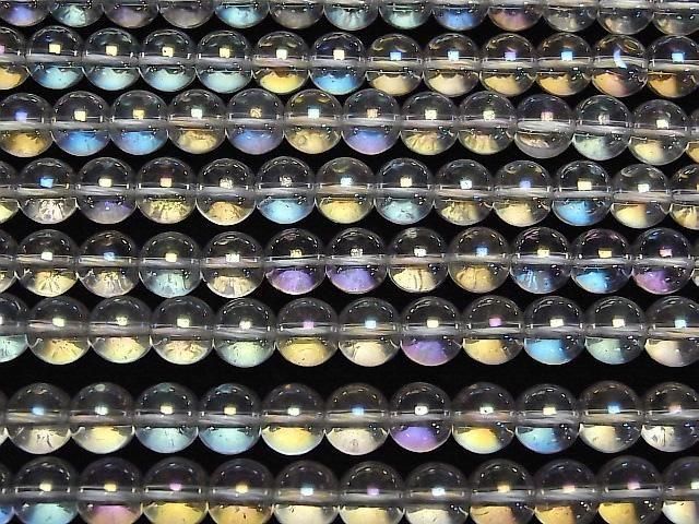 [Video]Aqua Crystal (Smelted Quartz) Round 8mm 1strand beads (aprx.15inch/36cm)