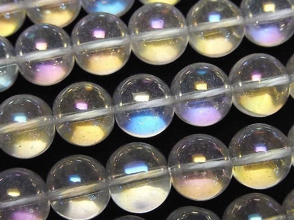 [Video]Aqua Crystal (Smelted Quartz) Round 10mm 1strand beads (aprx.15inch/36cm)