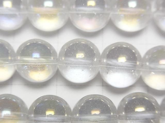 [Video]Aqua Crystal (Smelted Quartz) Round 10mm 1strand beads (aprx.15inch/36cm)