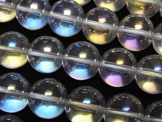 Quartz Aqua Cristal (Quartz fondu) Rond 12 mm Perles 1 fil (env. 14 pouces/35 cm)
