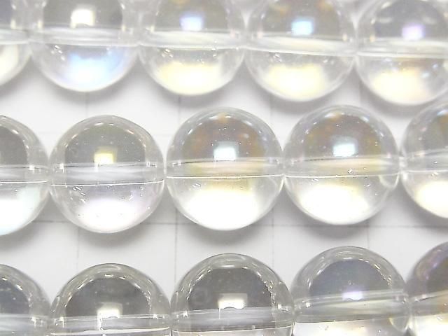 Quartz Aqua Cristal (Quartz fondu) Rond 12 mm Perles 1 fil (env. 14 pouces/35 cm)