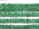 [Video]High Quality Emerald AAA Faceted Button Rondelle half or 1strand beads (aprx.15inch/38cm)