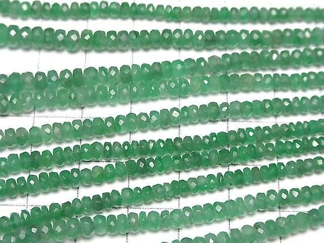 [Video]High Quality Emerald AAA Faceted Button Rondelle half or 1strand beads (aprx.15inch/38cm)