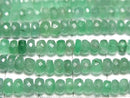 [Video]High Quality Emerald AAA Faceted Button Rondelle half or 1strand beads (aprx.15inch/38cm)