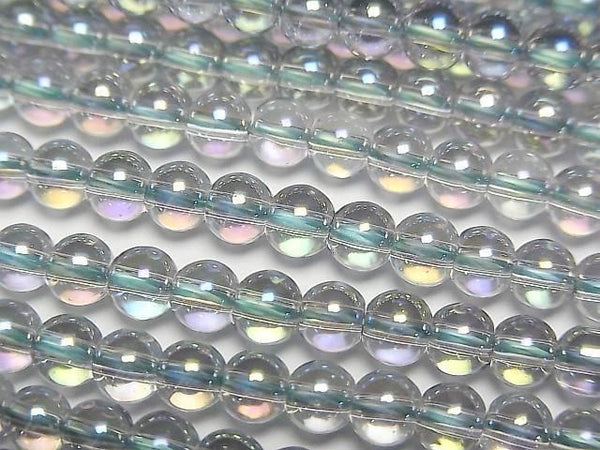 [Video] Gray Flash Crystal (Smelted Quartz) Round 4mm 1strand beads (aprx.15inch/36cm)