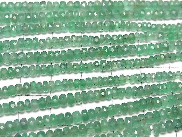 [Video]High Quality Emerald AAA- Faceted Button Rondelle half or 1strand beads (aprx.15inch/38cm)