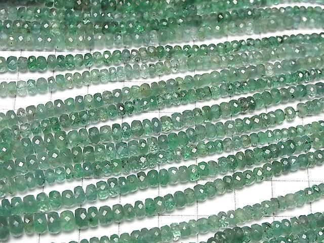 [Video]High Quality Emerald AAA- Faceted Button Rondelle half or 1strand beads (aprx.15inch/38cm)