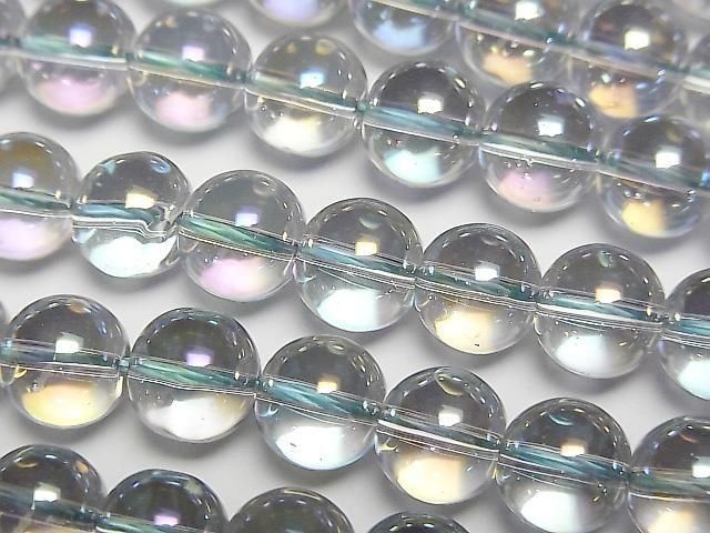 [Video] Gray Flash Crystal (Smelted Quartz) Round 8mm 1strand beads (aprx.15inch/36cm)