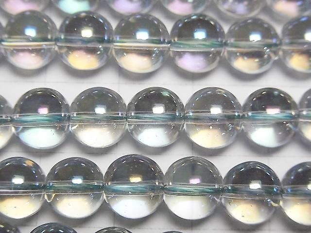 [Video] Gray Flash Crystal (Smelted Quartz) Round 8mm 1strand beads (aprx.15inch/36cm)