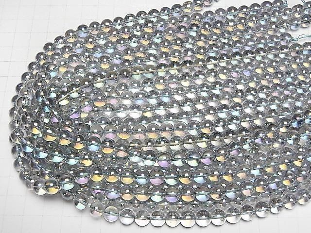 [Video] Gray Flash Crystal (Smelted Quartz) Round 8mm 1strand beads (aprx.15inch/36cm)