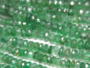 [Video]High Quality Emerald AAA- Faceted Button Rondelle half or 1strand beads (aprx.15inch/36cm)