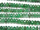 [Video]High Quality Emerald AAA- Faceted Button Rondelle half or 1strand beads (aprx.15inch/36cm)