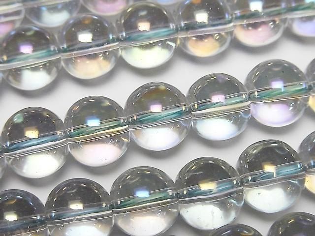 [Video] Gray Flash Crystal (Smelted Quartz) Round 10mm 1strand beads (aprx.15inch/36cm)