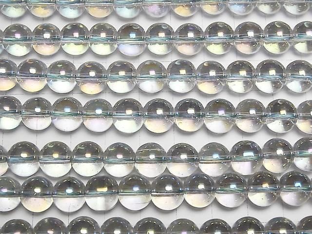 [Video] Gray Flash Crystal (Smelted Quartz) Round 10mm 1strand beads (aprx.15inch/36cm)