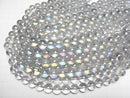 [Video] Gray Flash Crystal (Smelted Quartz) Round 12mm 1strand beads (aprx.15inch/36cm)