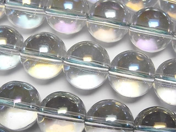 [Video] Gray Flash Crystal (Smelted Quartz) Round 14mm 1strand beads (aprx.14inch/35cm)
