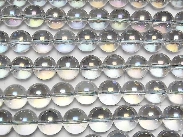 [Video] Gray Flash Crystal (Smelted Quartz) Round 14mm 1strand beads (aprx.14inch/35cm)