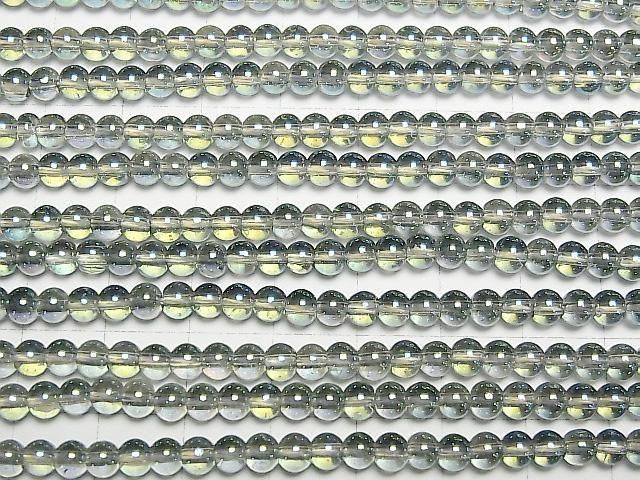 [Video] Green Flash Crystal (Smelted Quartz) Round 4mm 1strand beads (aprx.15inch/36cm)