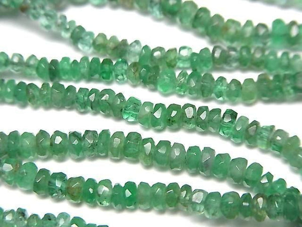 [Video]High Quality Emerald AAA- Faceted Button Rondelle half or 1strand beads (aprx.11inch/28cm)
