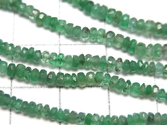 [Video]High Quality Emerald AAA- Faceted Button Rondelle half or 1strand beads (aprx.11inch/28cm)