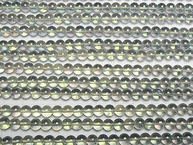 [Video] Green Flash Crystal (Smelted Quartz) Round 6mm 1strand beads (aprx.15inch/36cm)