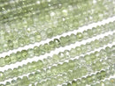 [Video]High Quality Green Tourmaline AAA Faceted Button Rondelle 3x3x1.5mm Color Gradation half or 1strand beads (aprx.14inch/34cm)
