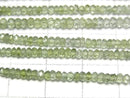 [Video]High Quality Green Tourmaline AAA Faceted Button Rondelle 3x3x1.5mm Color Gradation half or 1strand beads (aprx.14inch/34cm)
