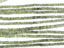 [Video]High Quality Green Tourmaline AAA Faceted Button Rondelle 3x3x1.5mm Color Gradation half or 1strand beads (aprx.14inch/34cm)