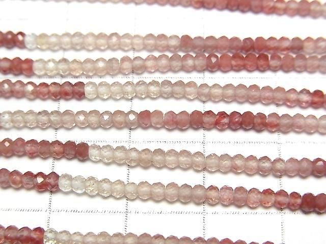 [Video]High Quality! Andesine AAA- Faceted Button Rondelle 2.5x2.5x1.5mm Color Gradation 1strand beads (aprx.12inch/30cm)