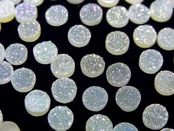 [Video] Druzy Agate Round Cabochon 6x6mm AB Coated 10pcs